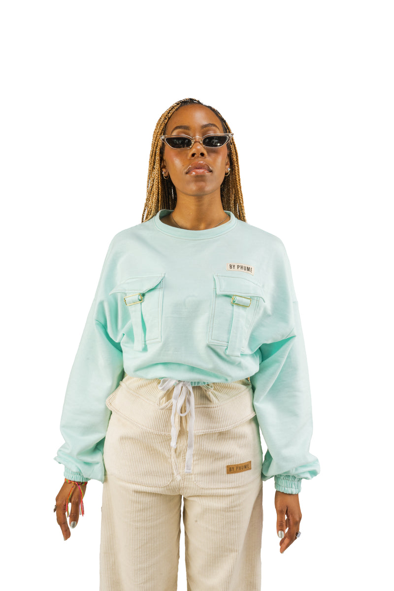 Aqua Blue - Cropped Sweater │ BY PHUME