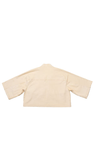 White Corduroy - Cropped Kimono